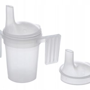 Kubek 200ml z pokrywką i uchwytami pojnik dla chorych